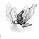 philippine eagle with wings spread tattoo design idea