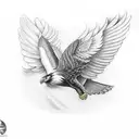 philippine eagle with wings spread tattoo design idea