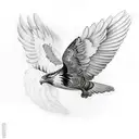 philippine eagle with wings spread tattoo design idea