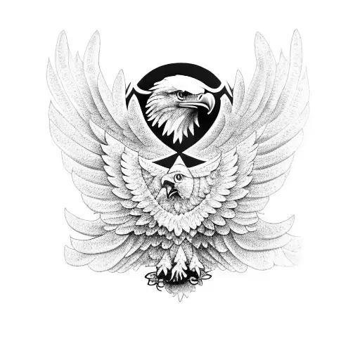 eagle with wings spread tattoo design idea