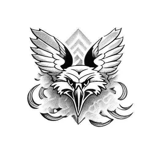eagles with clouds  tattoo design idea