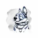 the name REMI with blues clues paw print and bluey tattoo design idea