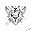 the name REMI with blues clues paw print and bluey tattoo design idea