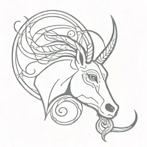 Combine the zodiac signs of Capricorn and Taurus into a unique and intricate design tattoo design idea