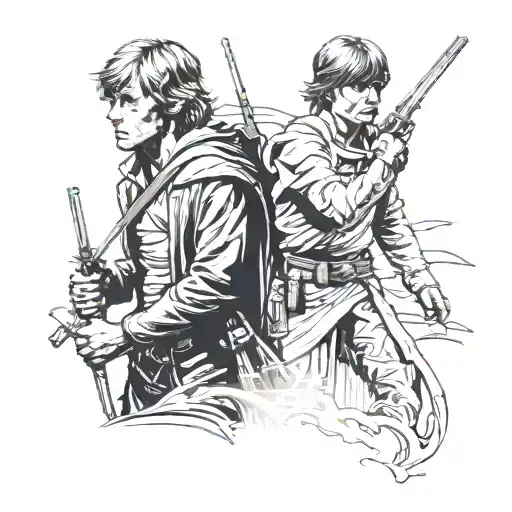 drizzt and Luke Skywalker tattoo design idea