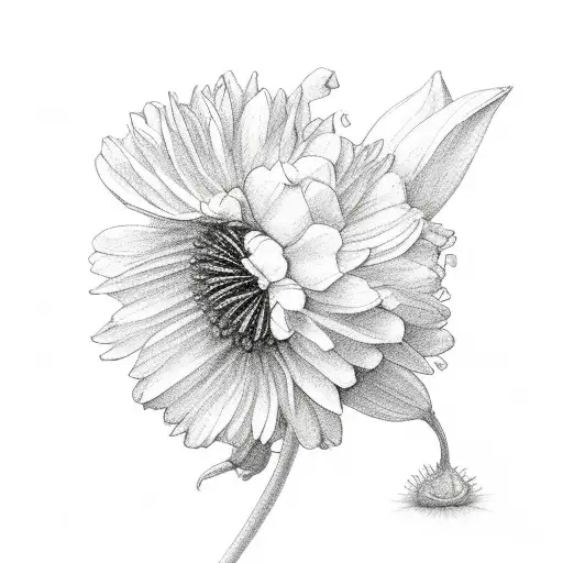 November birth flower tattoo design idea