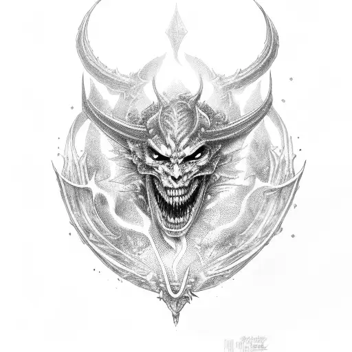 demon, skill, Knight, BLUE fire tattoo design idea