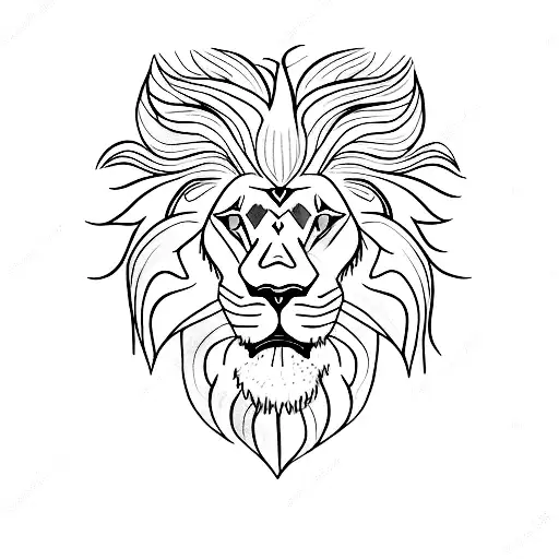 Lion, flores, Phoenix  tattoo design idea