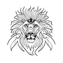 Lion, flores, Phoenix  tattoo design idea