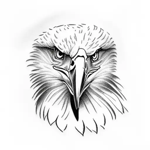 bald eagle forest theme tattoo design idea