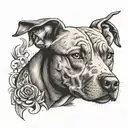 pitbull dog with bad face tattoo design idea