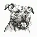 angry pitbull dog drawing tattoo design idea