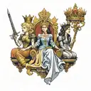 four queens on thrones tattoo design idea