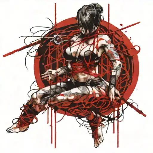 darkness shibari tied slut tattoo design idea