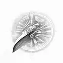 alien spaceship with DNA beam shooting down and atom at bottom tattoo design idea