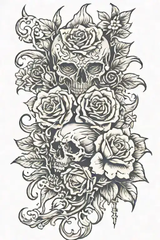 gothic romantic traditional tattoo tattoo design idea