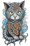 deftones cat like Linus  tattoo design idea