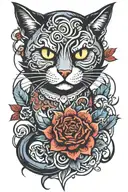 deftones cat like Linus  tattoo design idea