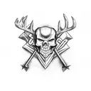 Strength, power, wisdom, perseverance, dedication, God, Buck (deer) Bear and an Arrow skeleton key  tattoo design idea