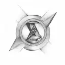 inscribed triangle yin and yang pheonix  tattoo design idea