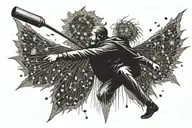 among flying dandelion seeds a hangman flying with a dandelion seed tattoo design idea