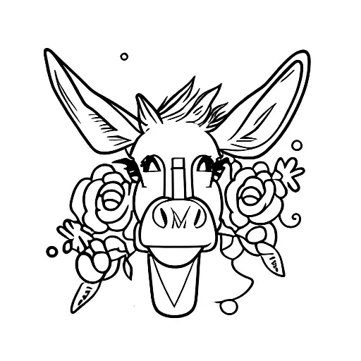 simple donkey tattoo design idea