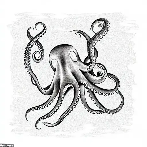 The tattoo could depict an octopus with its tentacles outstretched, as if it's r tattoo design idea