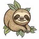 Sloth with grandma sign tattoo design idea