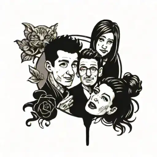 FRIENDS tv show tattoo design incorporating friendship tattoo design idea