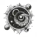 Interstellar black hole tattoo design idea