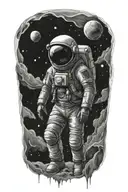 Interstellar dead astronaut tattoo design idea