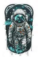 Interstellar dead astronaut tattoo design idea