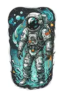 Interstellar dead astronaut tattoo design idea