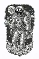 Interstellar dead astronaut tattoo design idea