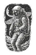 Interstellar dead astronaut tattoo design idea