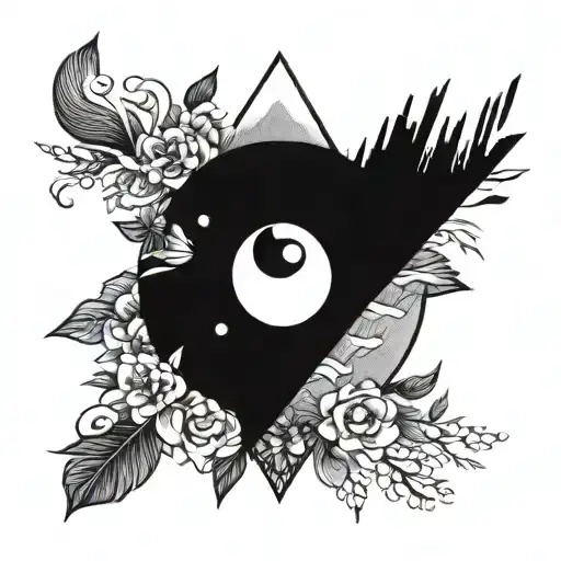 yin Yang arrow heading north tattoo design idea