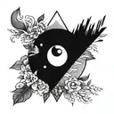 yin Yang arrow heading north tattoo design idea