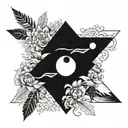 yin Yang arrow heading north tattoo design idea