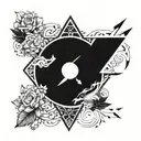 yin Yang arrow heading north tattoo design idea
