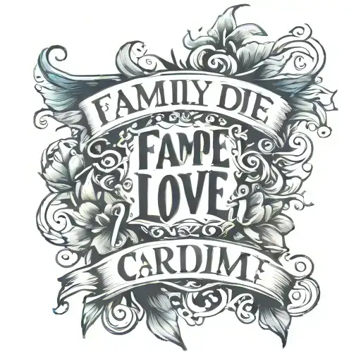 family love with carpe diem quote  tattoo design idea