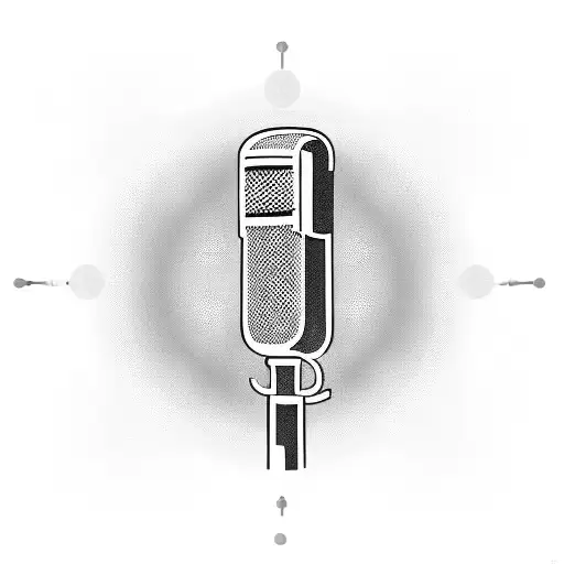 A microphone intertwined with sound waves, representing your career in the radio industry tattoo design idea