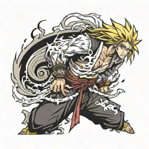rengoku kyojuro 9th posture tattoo design idea