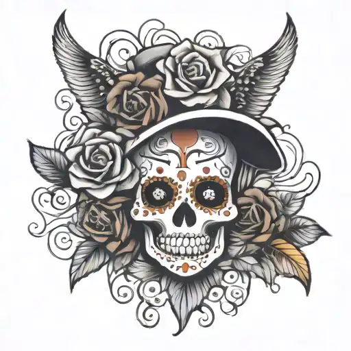 day of the dead tattoo design idea