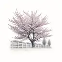 Cherry Blossom tree field tattoo design idea