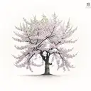 Cherry Blossom tree field tattoo design idea