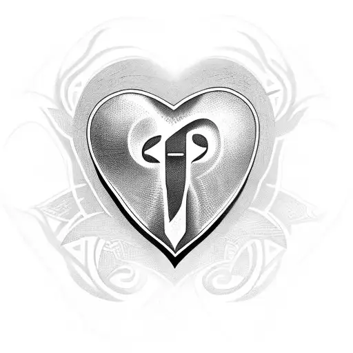 heart with the initials KJM tattoo design idea
