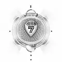 A football with the number 7 incorporated into its design, surrounded by medical symbols like a stethoscope, caduceus, and heartbeat line tattoo design idea