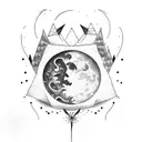 representación de amor entre el sol y la luna  tattoo design idea