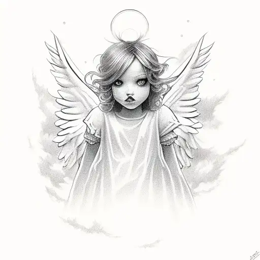angel cloud dream  tattoo design idea