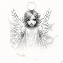angel cloud dream  tattoo design idea